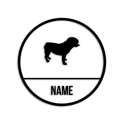 ブルドック 文字入れ可能 ペット 犬 カッティング ステッカー (st-150-87)
