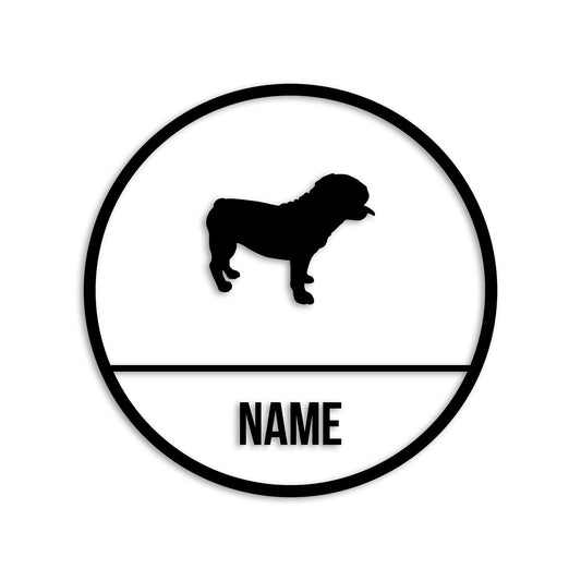 ブルドック 文字入れ可能 ペット 犬 カッティング ステッカー (st-150-87)