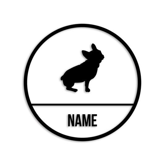 フレンチブルドッグ 文字入れ可能 ペット 犬 カッティング ステッカー (st-150-88)