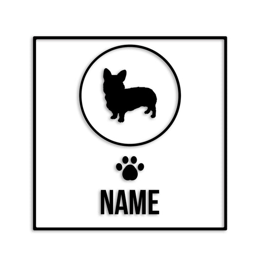 ウェルシュコーギー 文字入れ可能 ペット 犬 カッティング ステッカー (st-151-10)