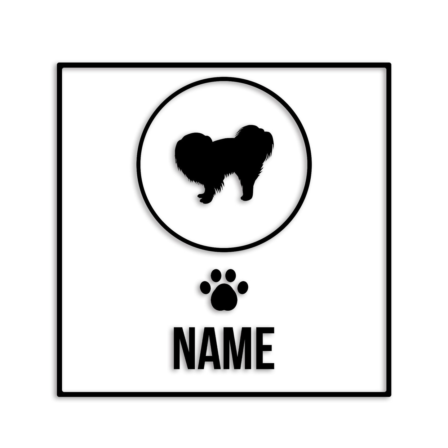 狆 ちん 文字入れ可能 ペット 犬 カッティング ステッカー (st-151-129)