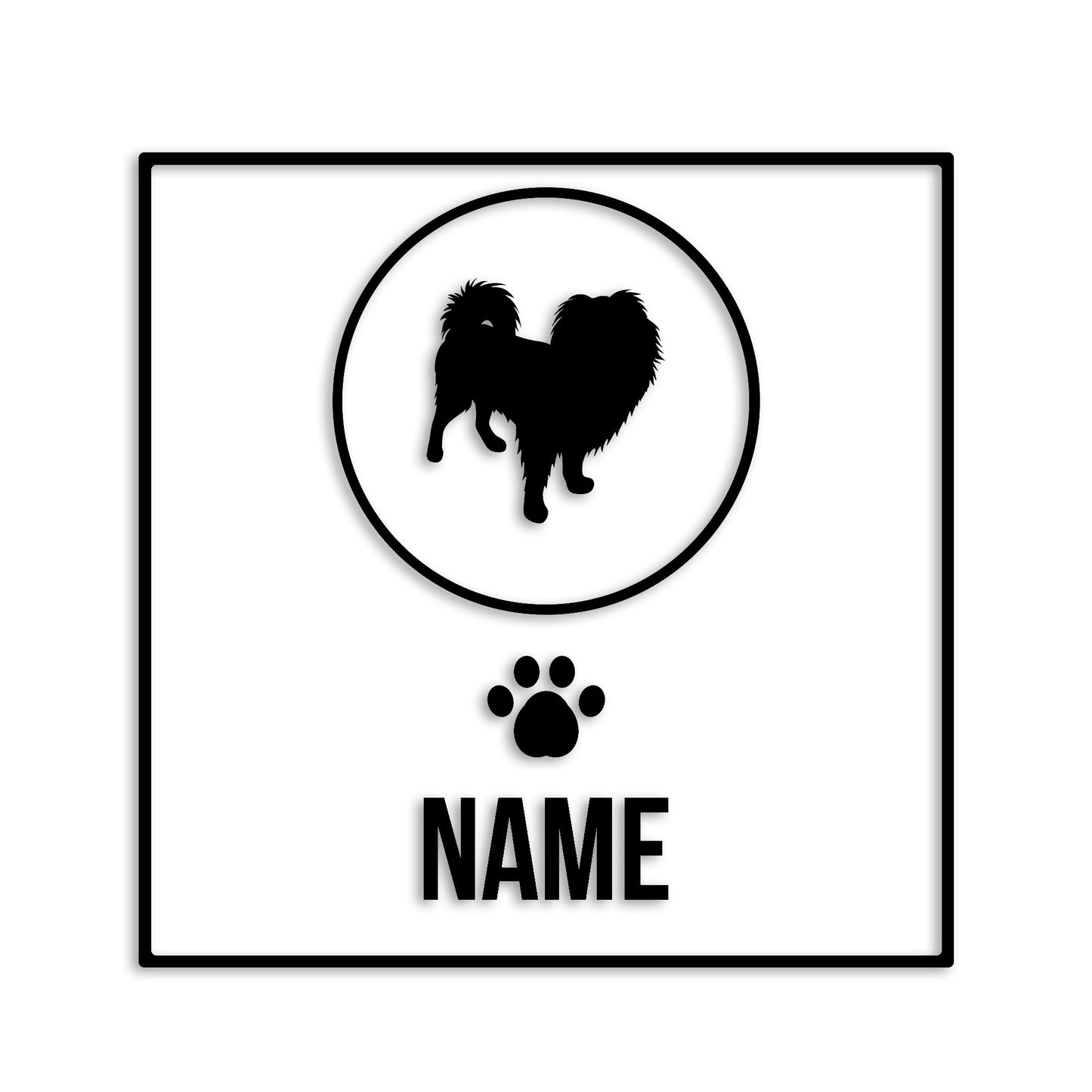 狆 ちん 文字入れ可能 ペット 犬 カッティング ステッカー (st-151-130)