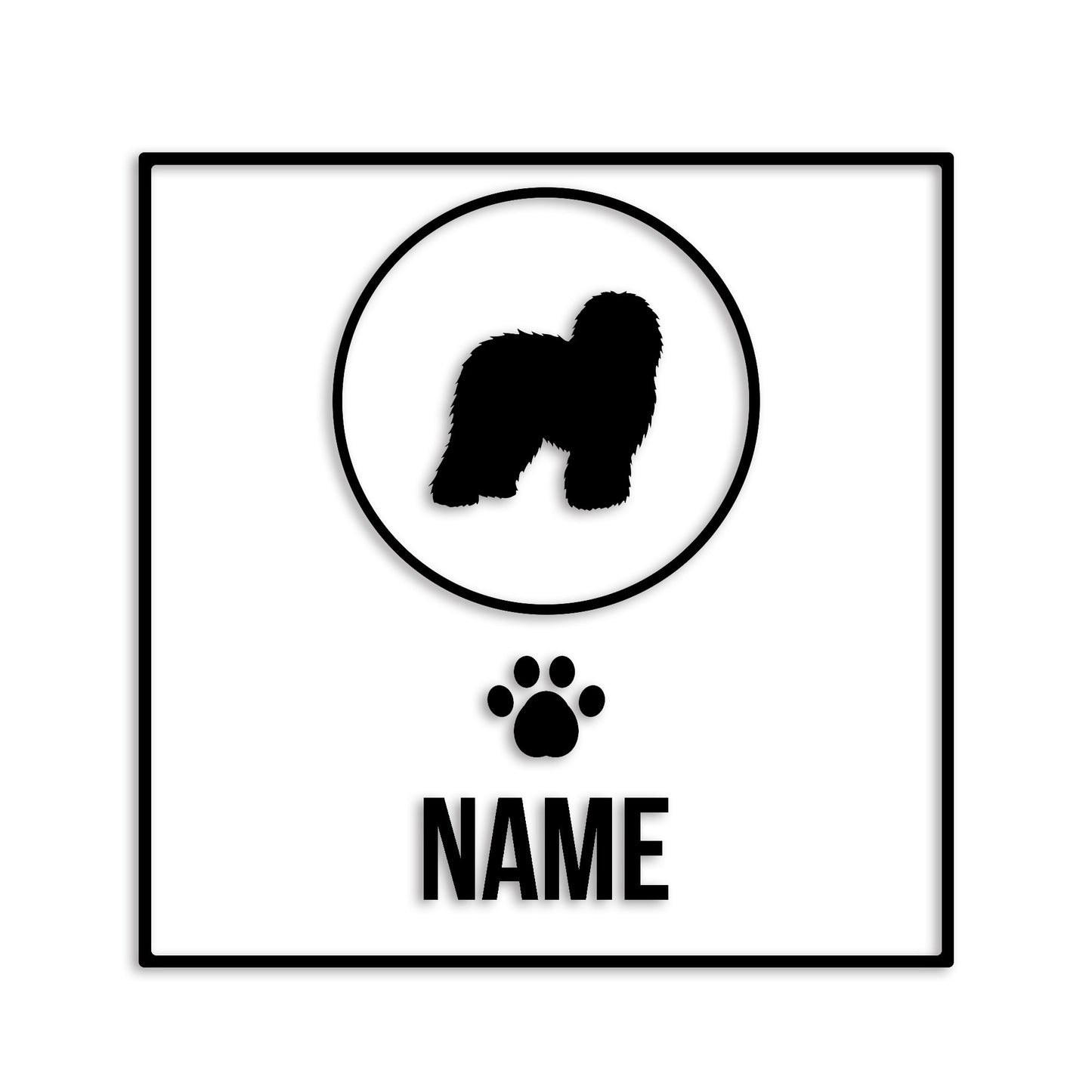 オールドイングリッシュ 文字入れ可能 ペット 犬 カッティング ステッカー (st-151-15)