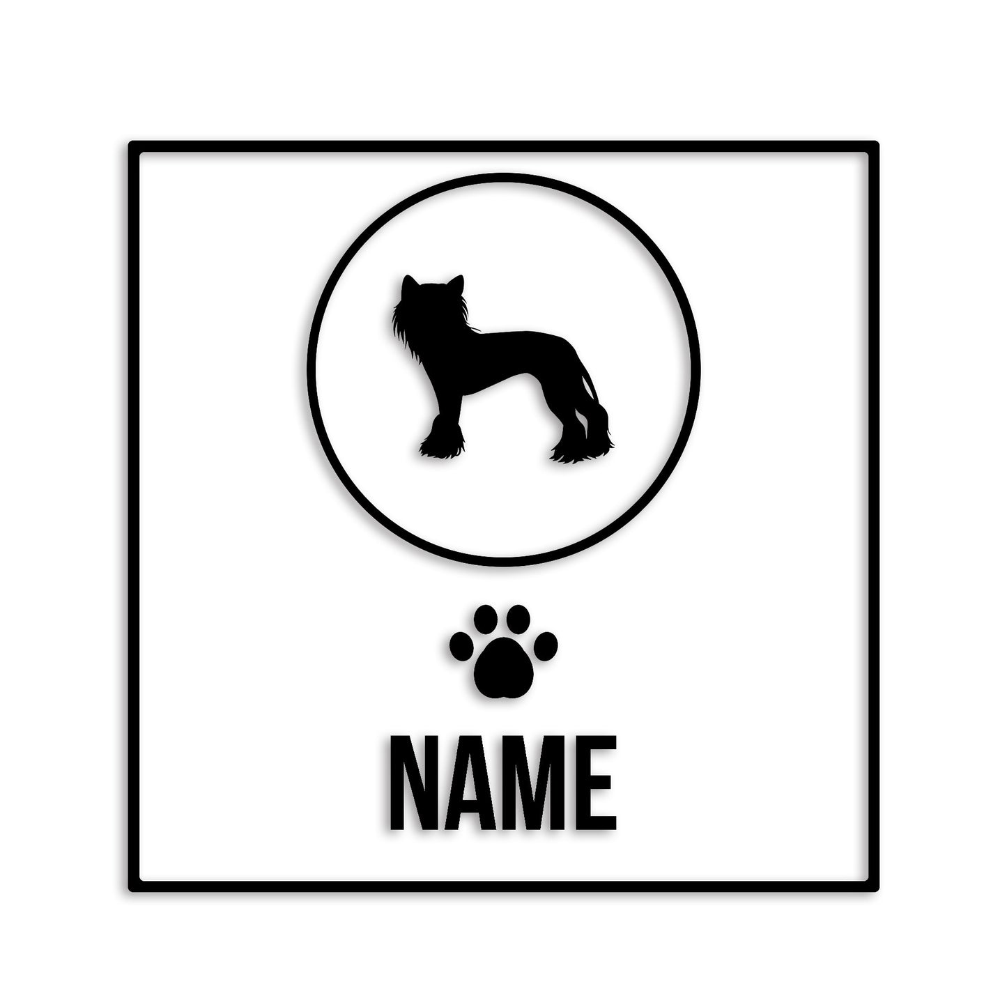 チャイニーズクレステッドドッグ 文字入れ可能 ペット 犬 カッティング ステッカー (st-151-48)