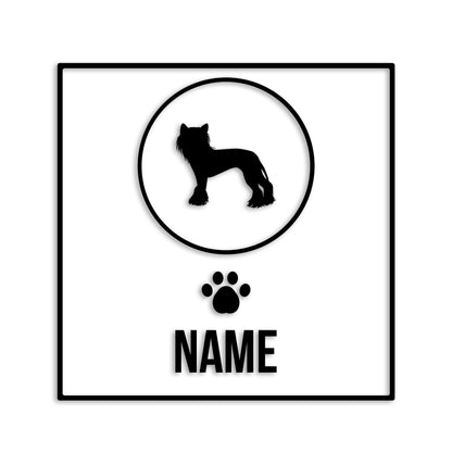 チャイニーズクレステッドドッグ 文字入れ可能 ペット 犬 カッティング ステッカー (st-151-48)