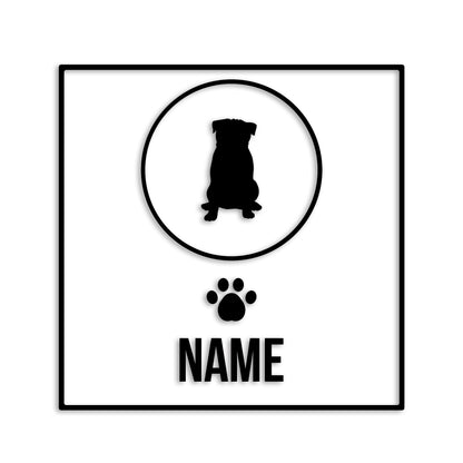 パグ 文字入れ可能 ペット 犬 カッティング ステッカー (st-151-66)