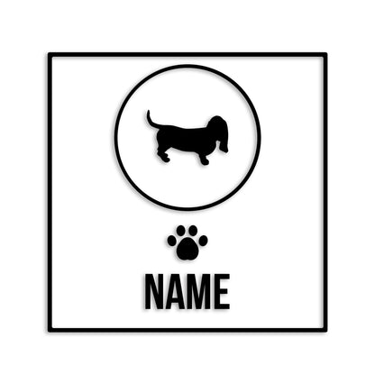 バセットハウンド 文字入れ可能 ペット 犬 カッティング ステッカー (st-151-68)