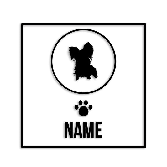 パピヨン 文字入れ可能 ペット 犬 カッティング ステッカー (st-151-73)