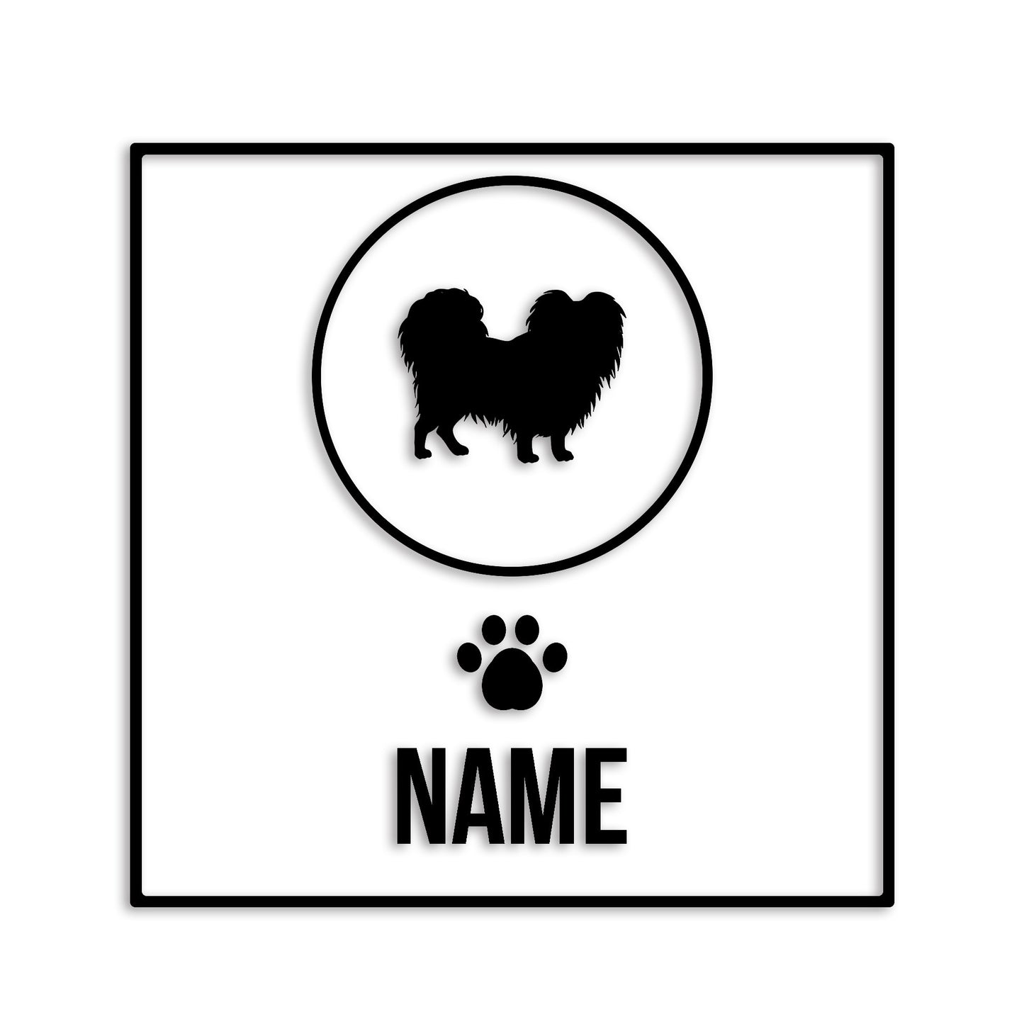 パピヨン 文字入れ可能 ペット 犬 カッティング ステッカー (st-151-74)