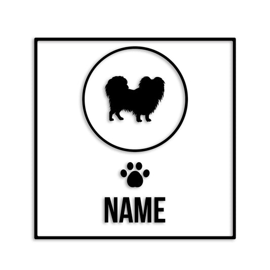 パピヨン 文字入れ可能 ペット 犬 カッティング ステッカー (st-151-74)