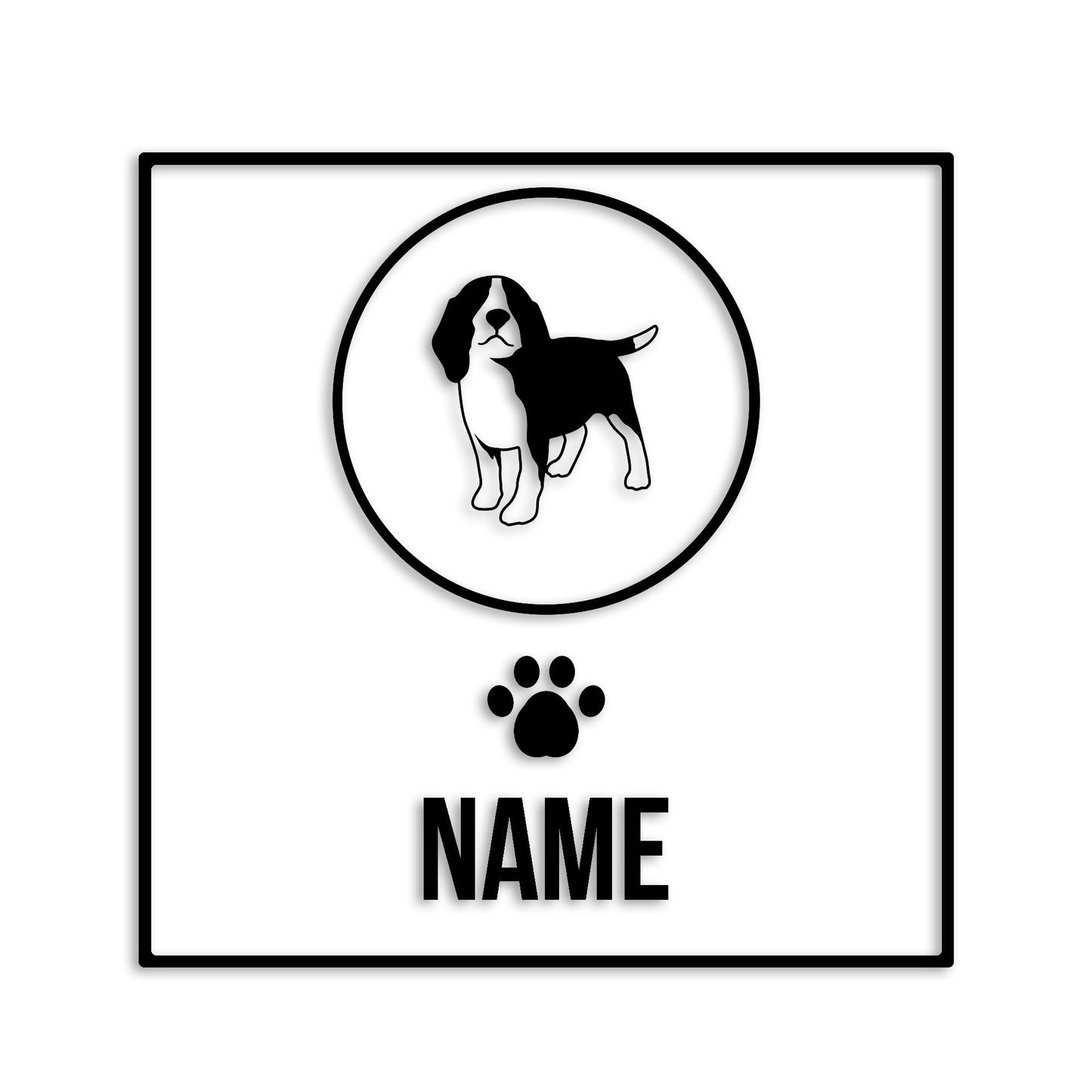 ビーグル 文字入れ可能 ペット 犬 カッティング ステッカー (st-151-78)