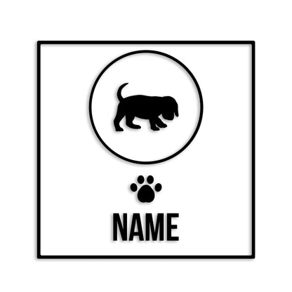 ビーグル 文字入れ可能 ペット 犬 カッティング ステッカー (st-151-79)