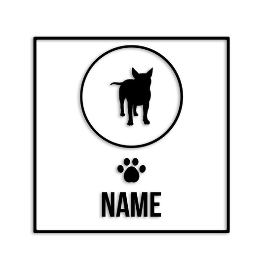 ブルテリア 文字入れ可能 ペット 犬 カッティング ステッカー (st-151-84)