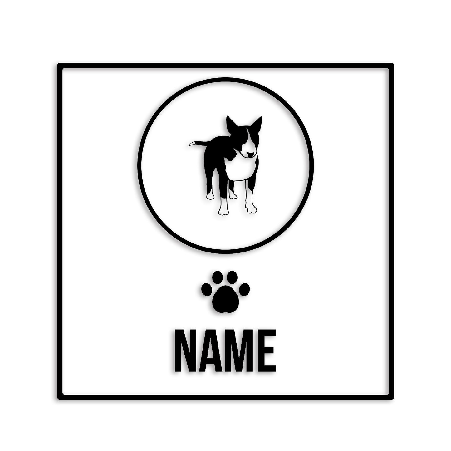 ブルテリア 文字入れ可能 ペット 犬 カッティング ステッカー (st-151-85)