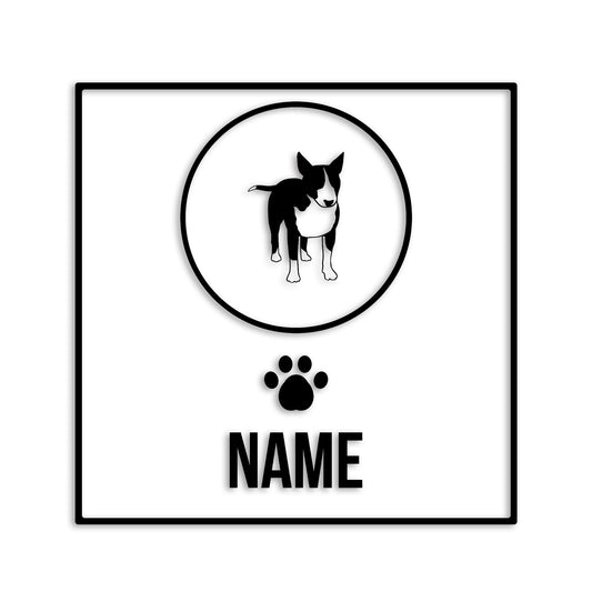 ブルテリア 文字入れ可能 ペット 犬 カッティング ステッカー (st-151-85)