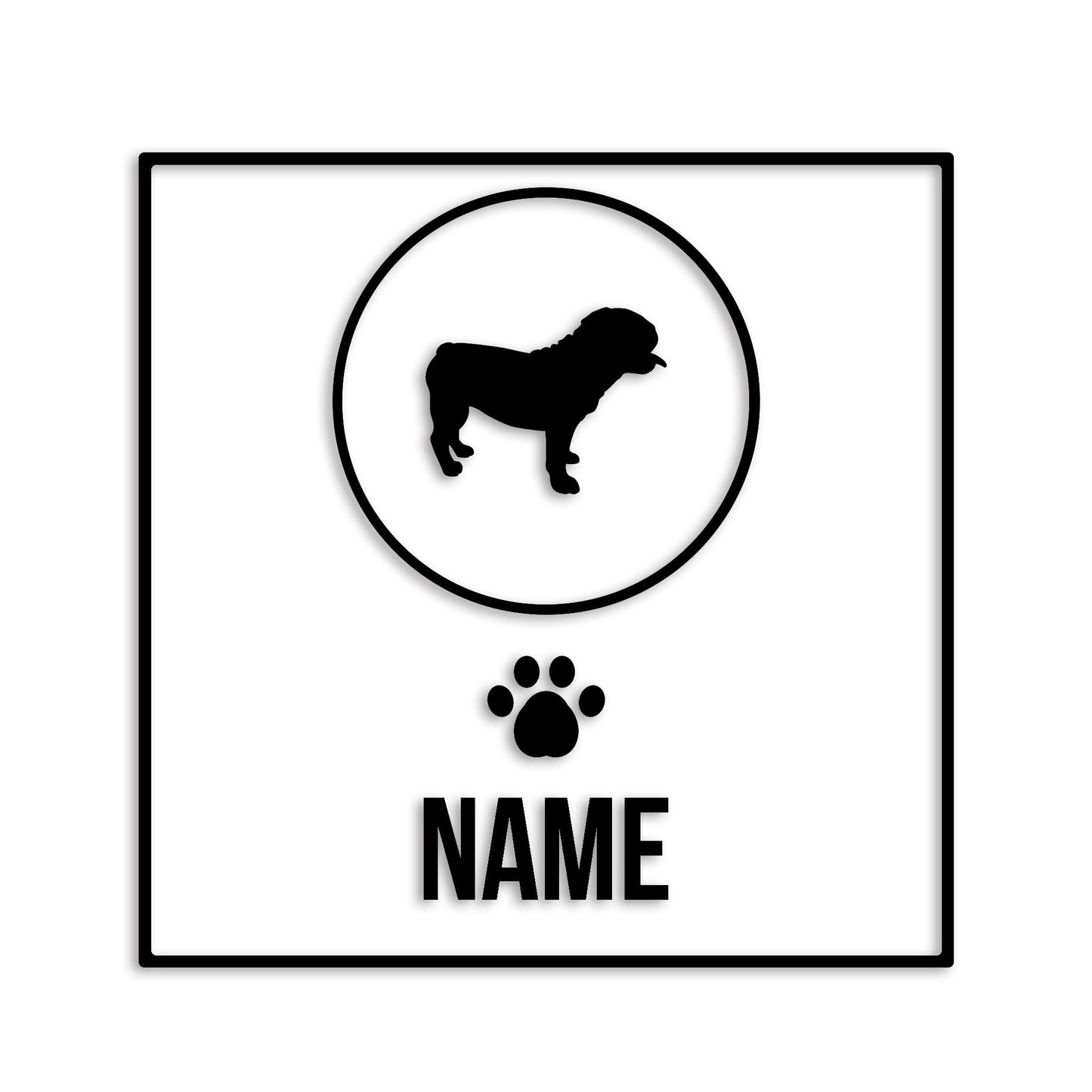 ブルドック 文字入れ可能 ペット 犬 カッティング ステッカー (st-151-87)