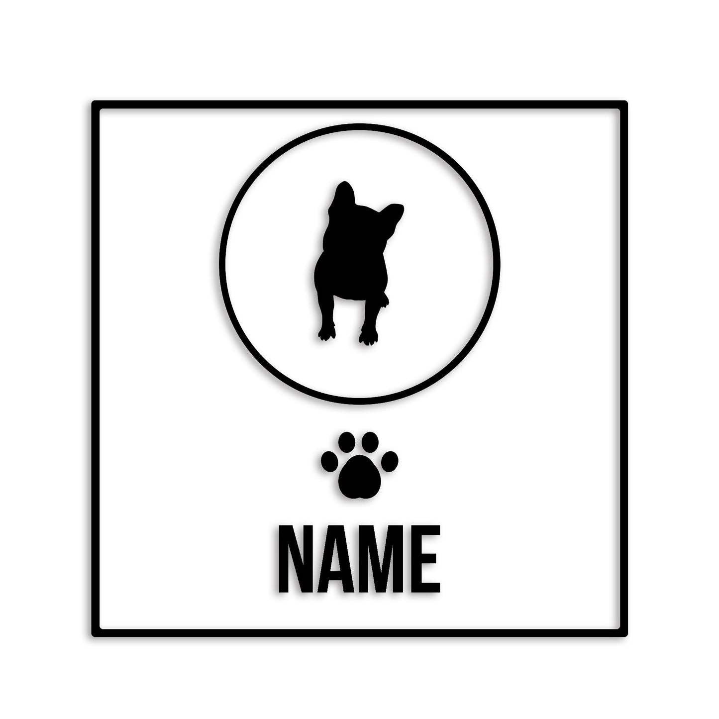 フレンチブルドッグ 文字入れ可能 ペット 犬 カッティング ステッカー (st-151-90)