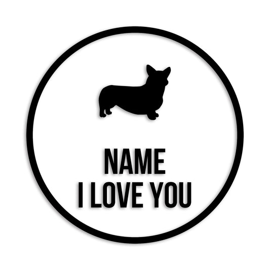 ウェルシュコーギー 文字入れ可能 ペット 犬 カッティング ステッカー (st-152-11)