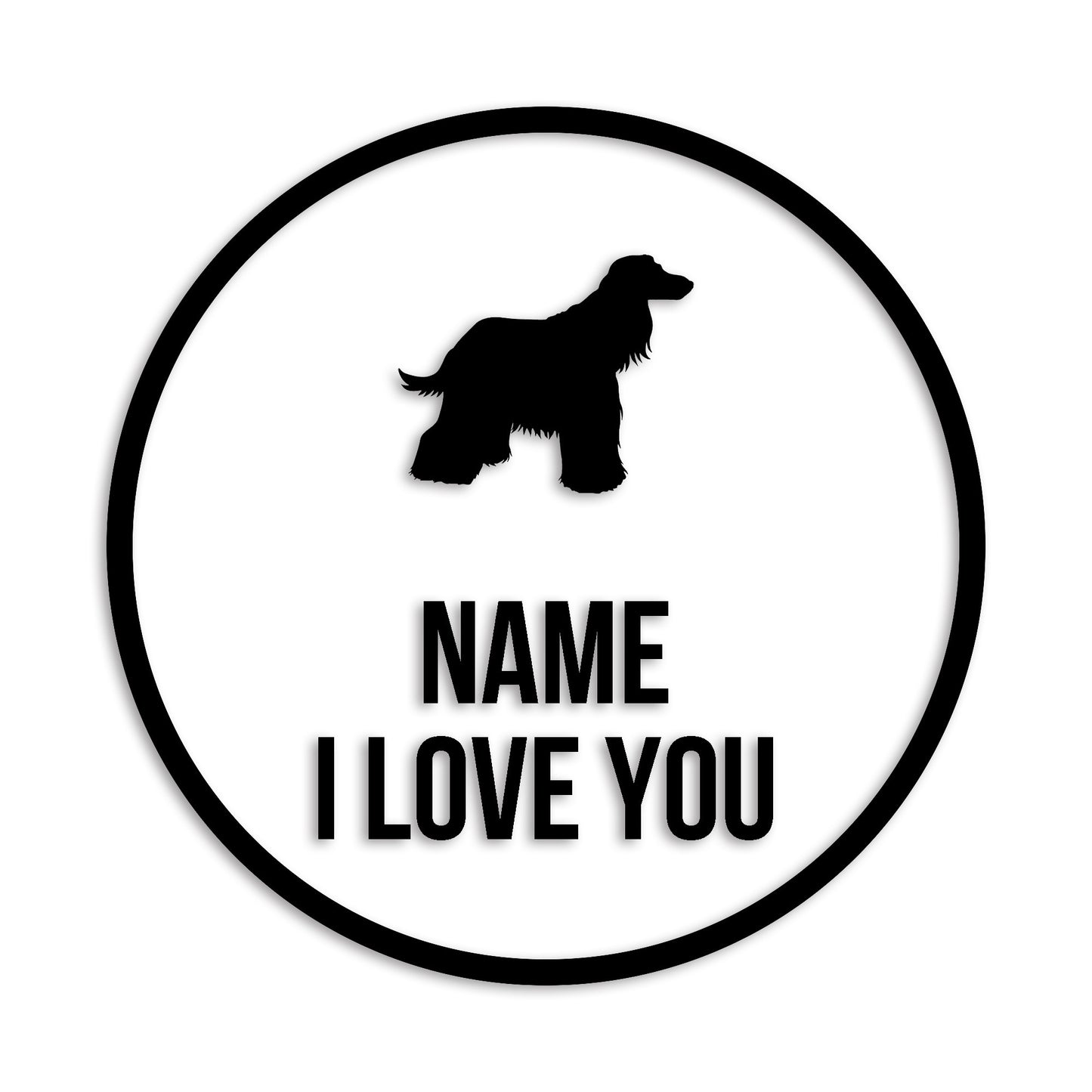 アフガンハウンド 文字入れ可能 ペット 犬 カッティング ステッカー (st-152-3)