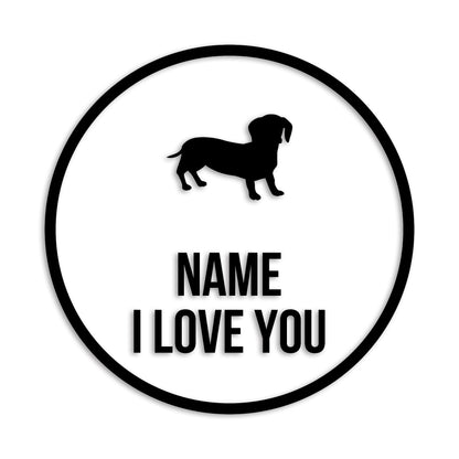 ダックスフンド 文字入れ可能 ペット 犬 カッティング ステッカー (st-152-43)