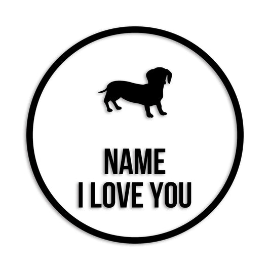 ダックスフンド 文字入れ可能 ペット 犬 カッティング ステッカー (st-152-43)