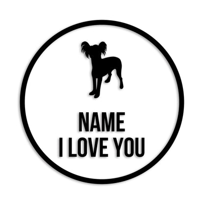 チャイニーズクレステッドドッグ 文字入れ可能 ペット 犬 カッティング ステッカー (st-152-49)