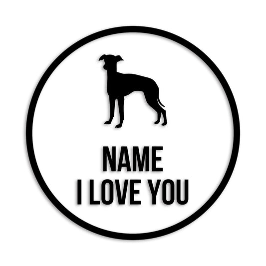 イタリアングレーハウンド 文字入れ可能 ペット 犬 カッティング ステッカー (st-152-5)