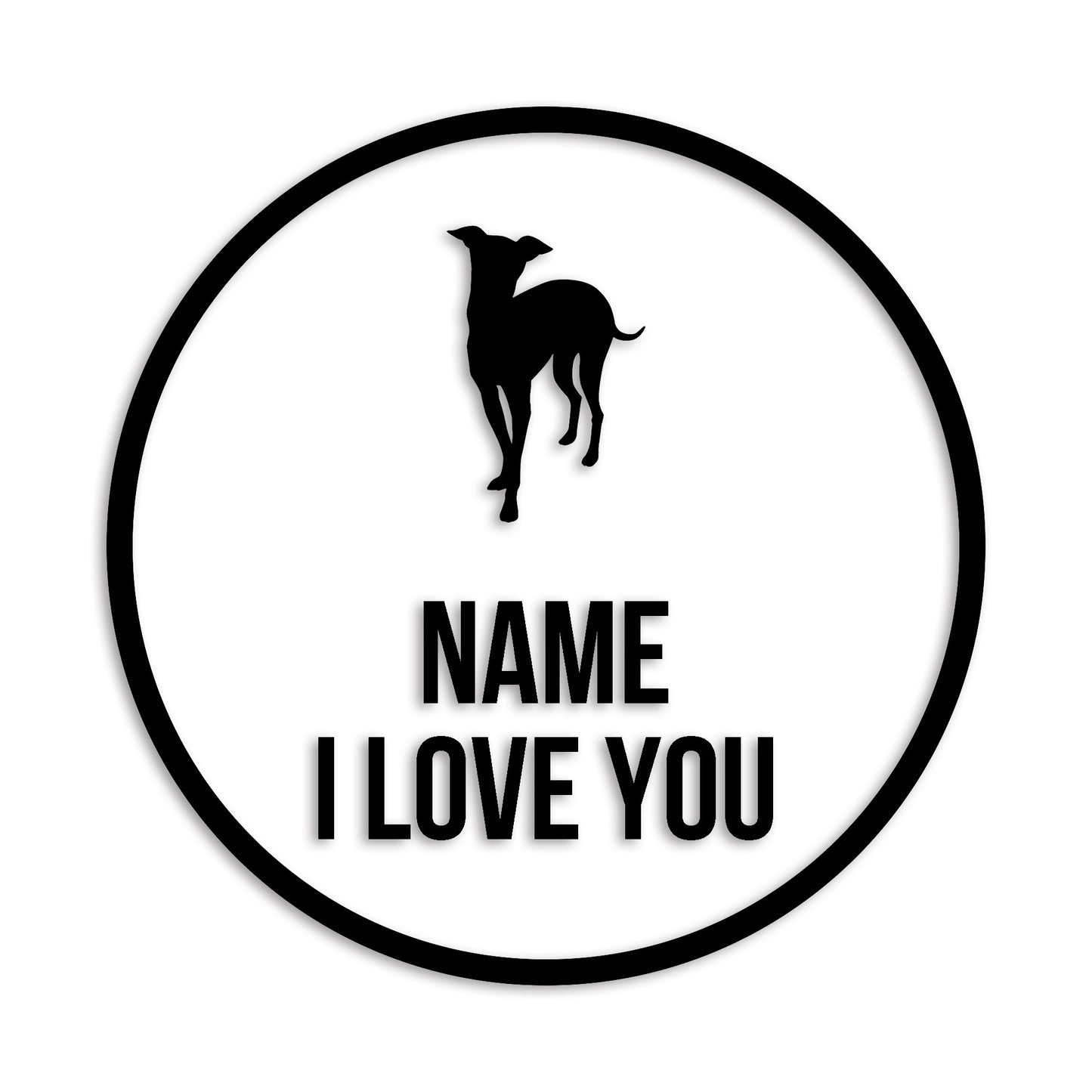 イタリアングレーハウンド 文字入れ可能 ペット 犬 カッティング ステッカー (st-152-6)