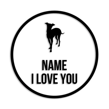 イタリアングレーハウンド 文字入れ可能 ペット 犬 カッティング ステッカー (st-152-6)