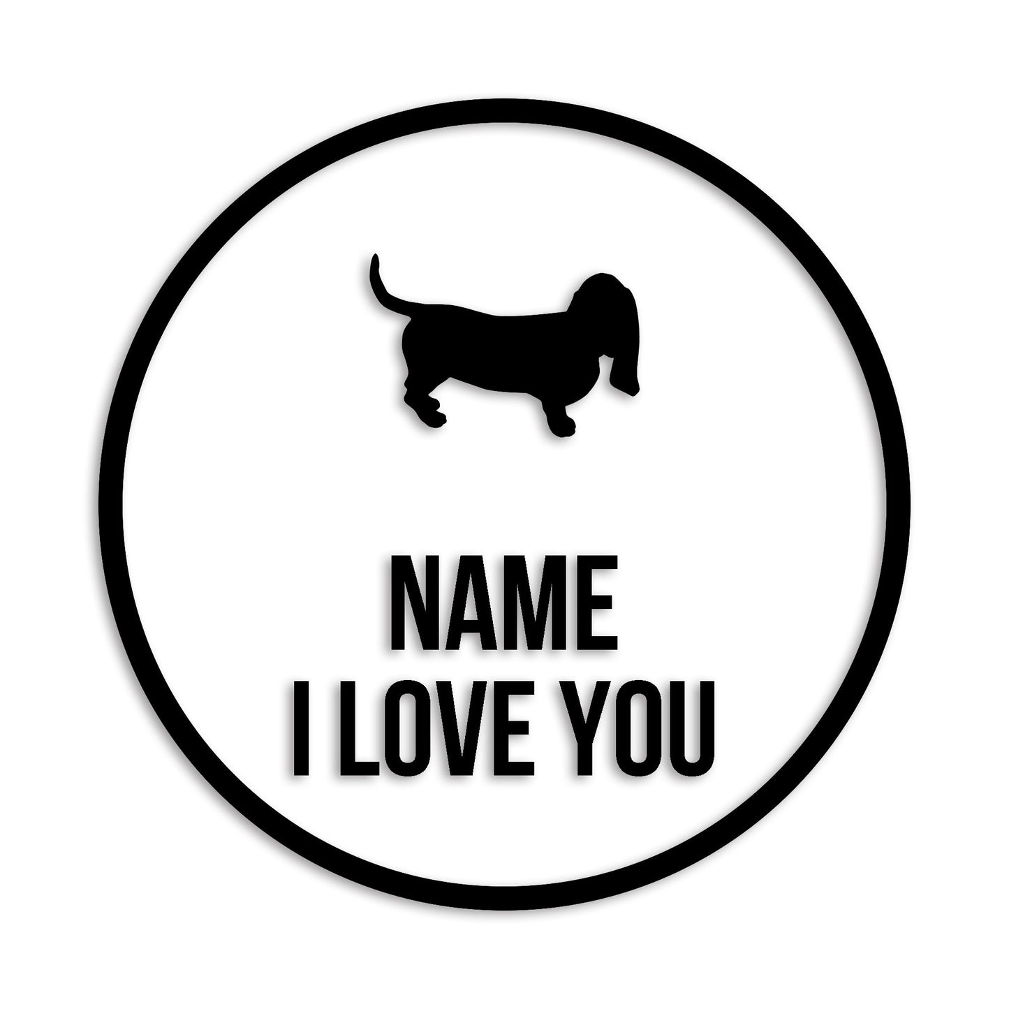 バセットハウンド 文字入れ可能 ペット 犬 カッティング ステッカー (st-152-68)