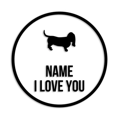 バセットハウンド 文字入れ可能 ペット 犬 カッティング ステッカー (st-152-68)