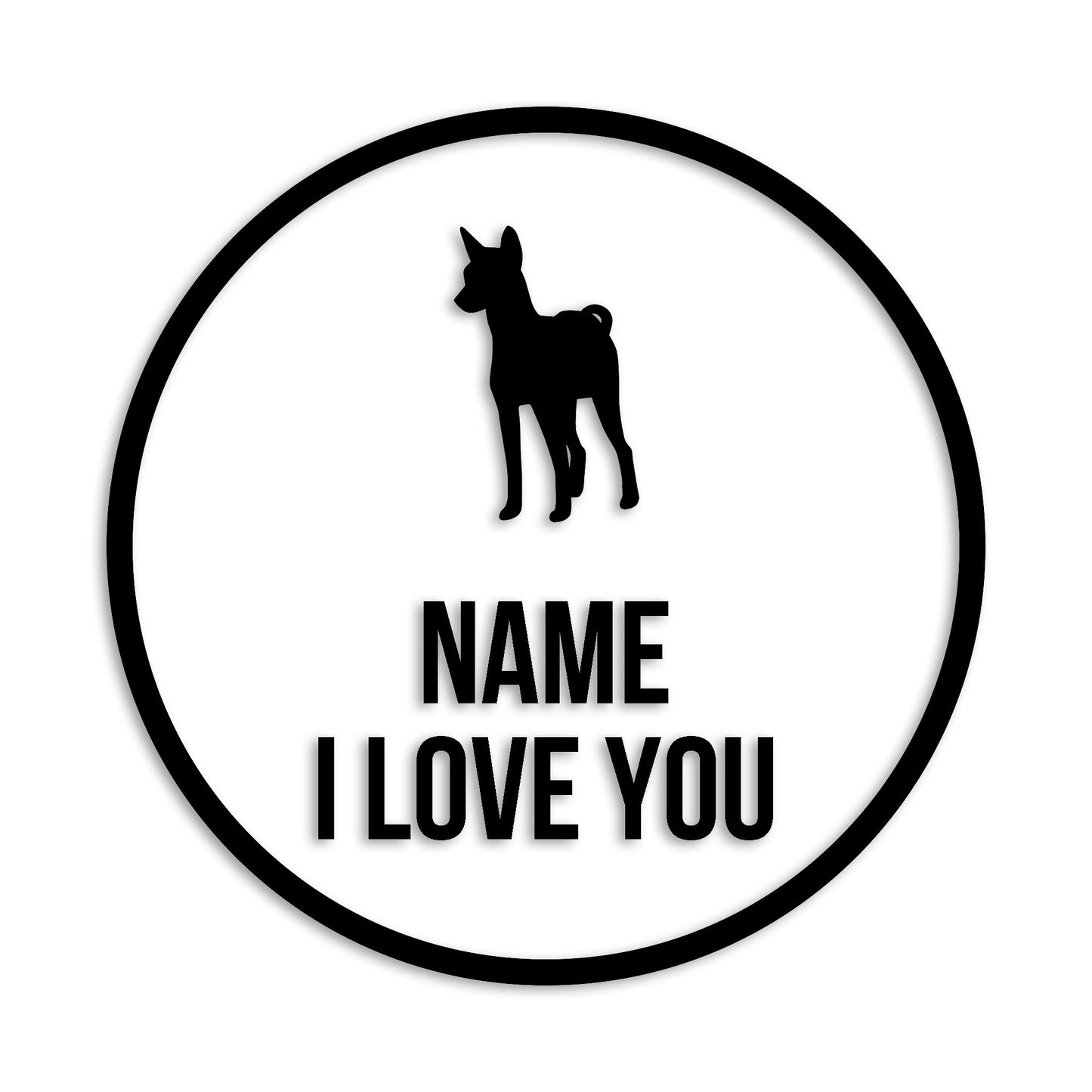 バセンジー 文字入れ可能 ペット 犬 カッティング ステッカー (st-152-72)