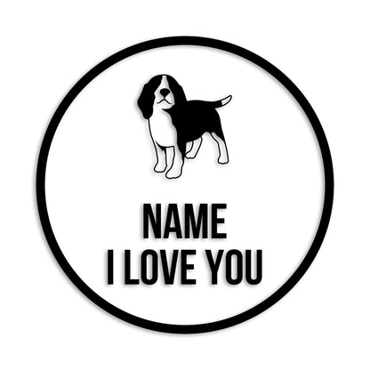 ビーグル 文字入れ可能 ペット 犬 カッティング ステッカー (st-152-78)