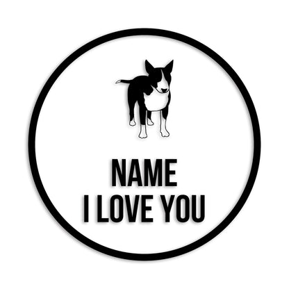 ブルテリア 文字入れ可能 ペット 犬 カッティング ステッカー (st-152-85)