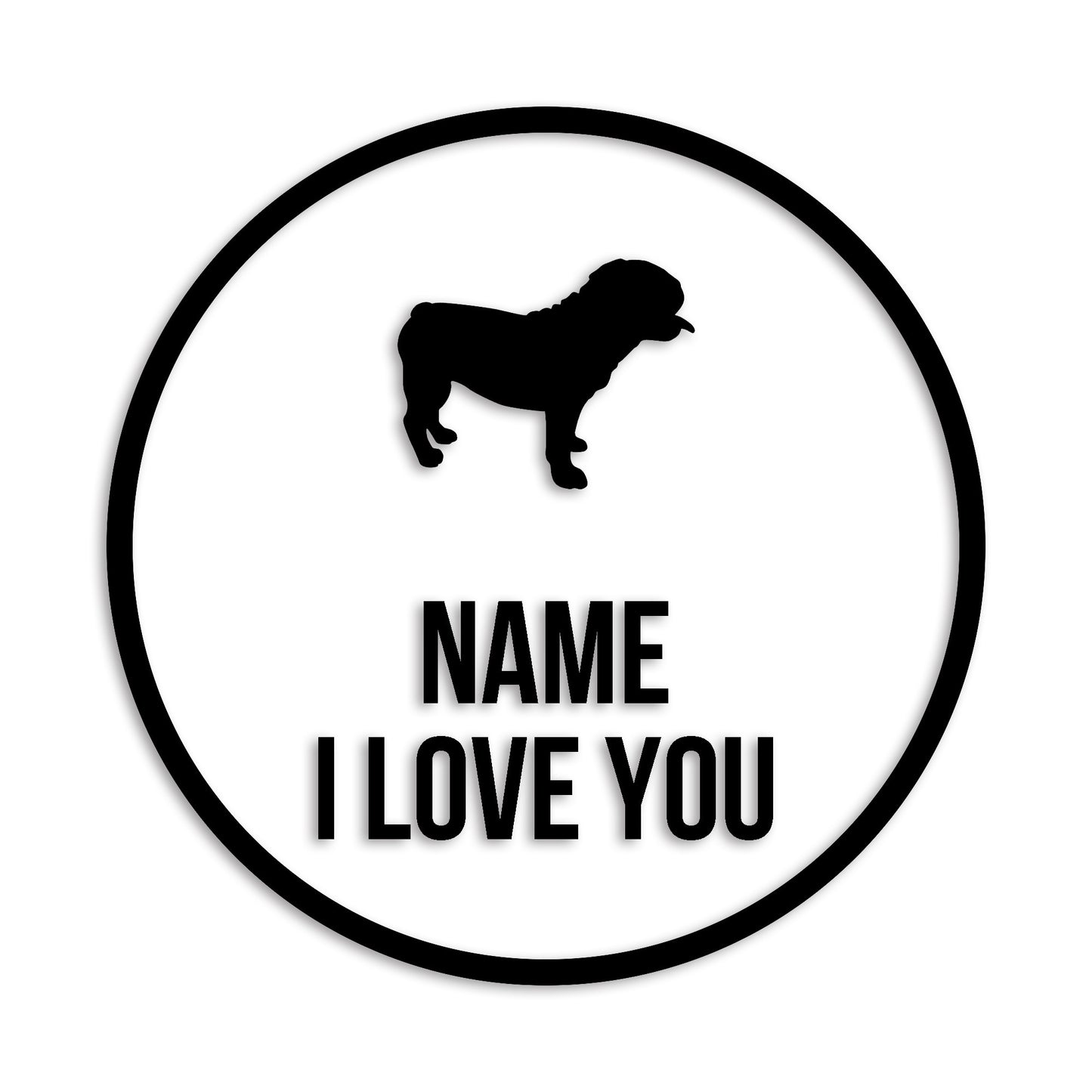 ブルドック 文字入れ可能 ペット 犬 カッティング ステッカー (st-152-87)