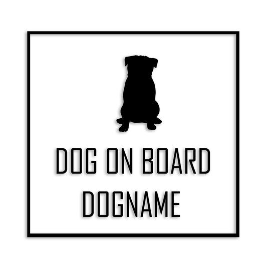 パグ 文字入れ可能 ペット 犬 カッティング ステッカー (st-19-66)