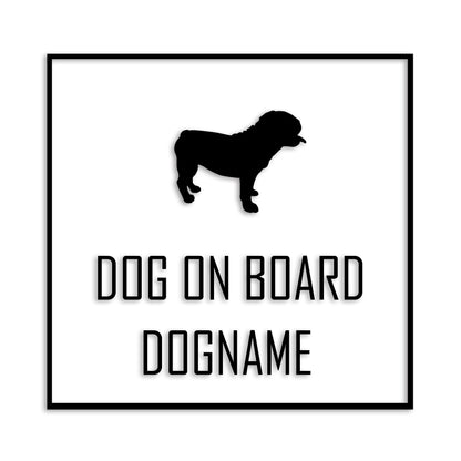 ブルドック 文字入れ可能 ペット 犬 カッティング ステッカー (st-19-87)
