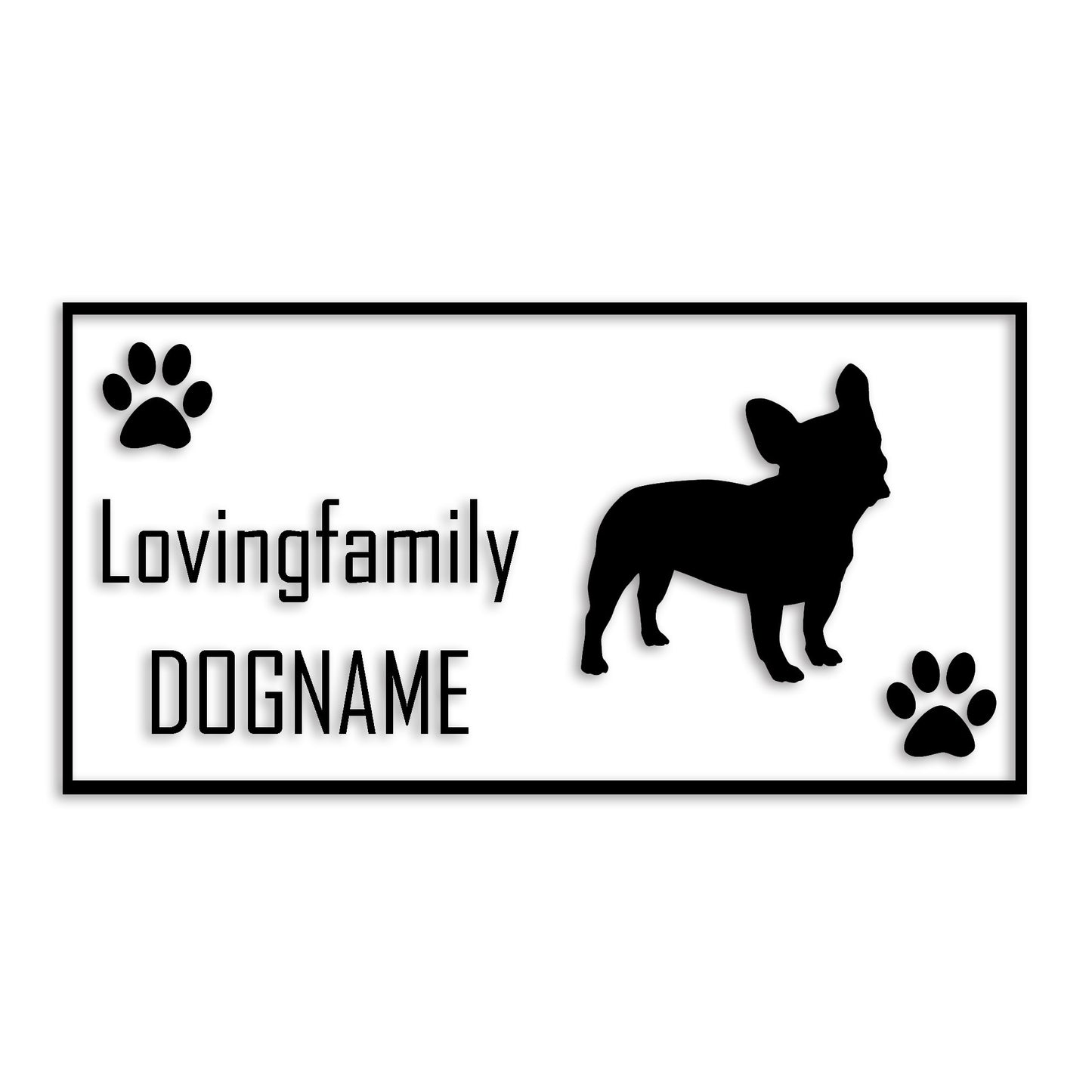フレンチブルドッグ 文字入れ可能 ペット 犬 カッティング ステッカー (st-20-89)