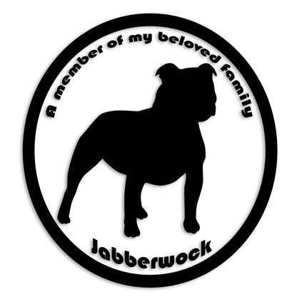 スタッフォードシャーブルテリア 文字入れ可能 ペット 犬 カッティング ステッカー (st-8-30)