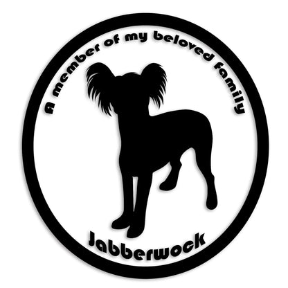 チャイニーズクレステッドドッグ 文字入れ可能 ペット 犬 カッティング ステッカー (st-8-39)