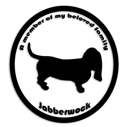 バセットハウンド 文字入れ可能 ペット 犬 カッティング ステッカー (st-8-56)