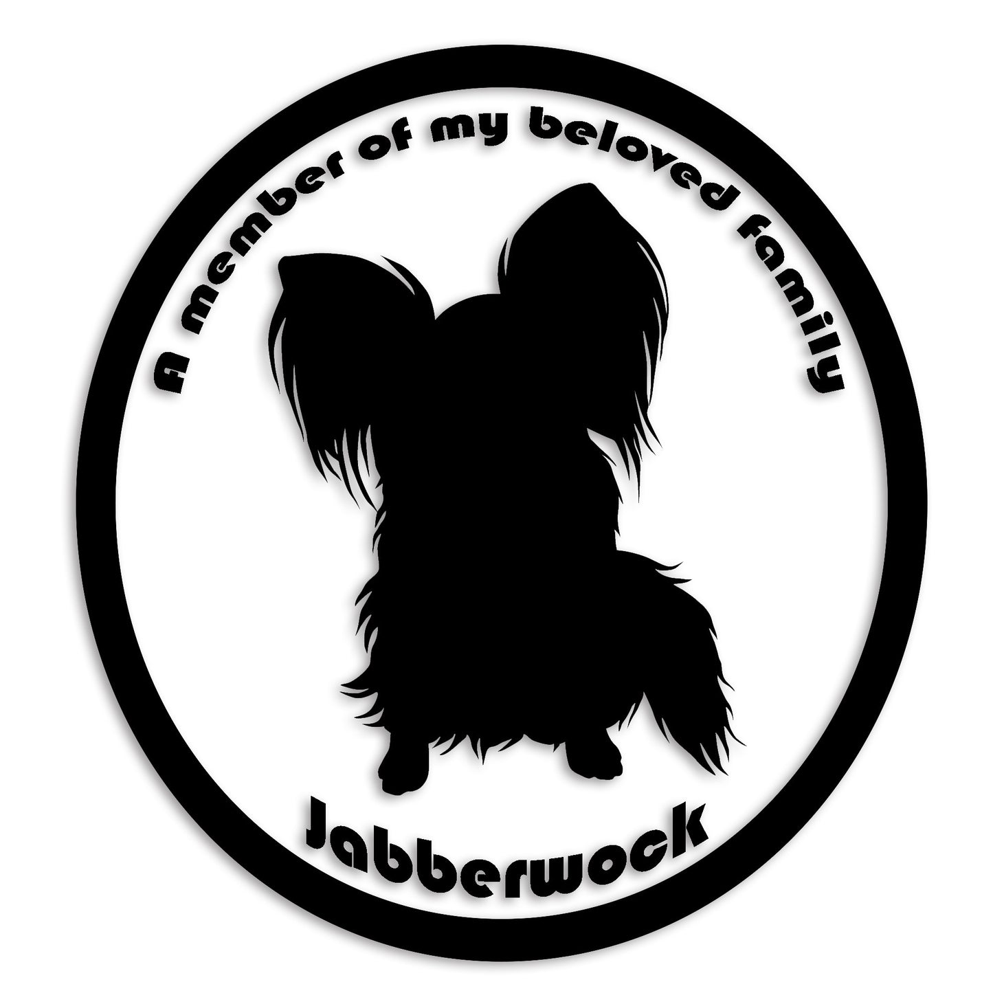 パピヨン 文字入れ可能 ペット 犬 カッティング ステッカー (st-8-60)