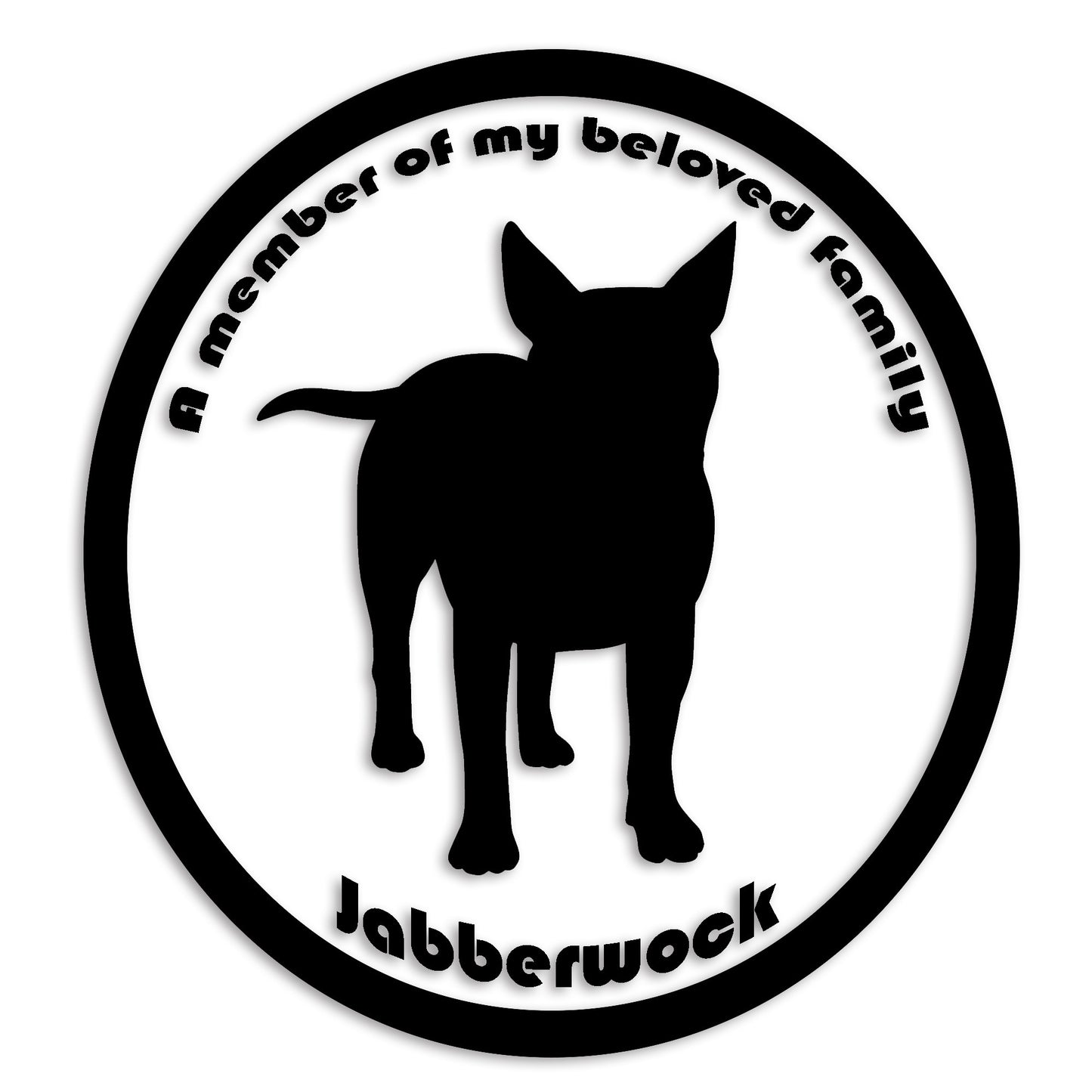 ブルテリア 文字入れ可能 ペット 犬 カッティング ステッカー (st-8-69)