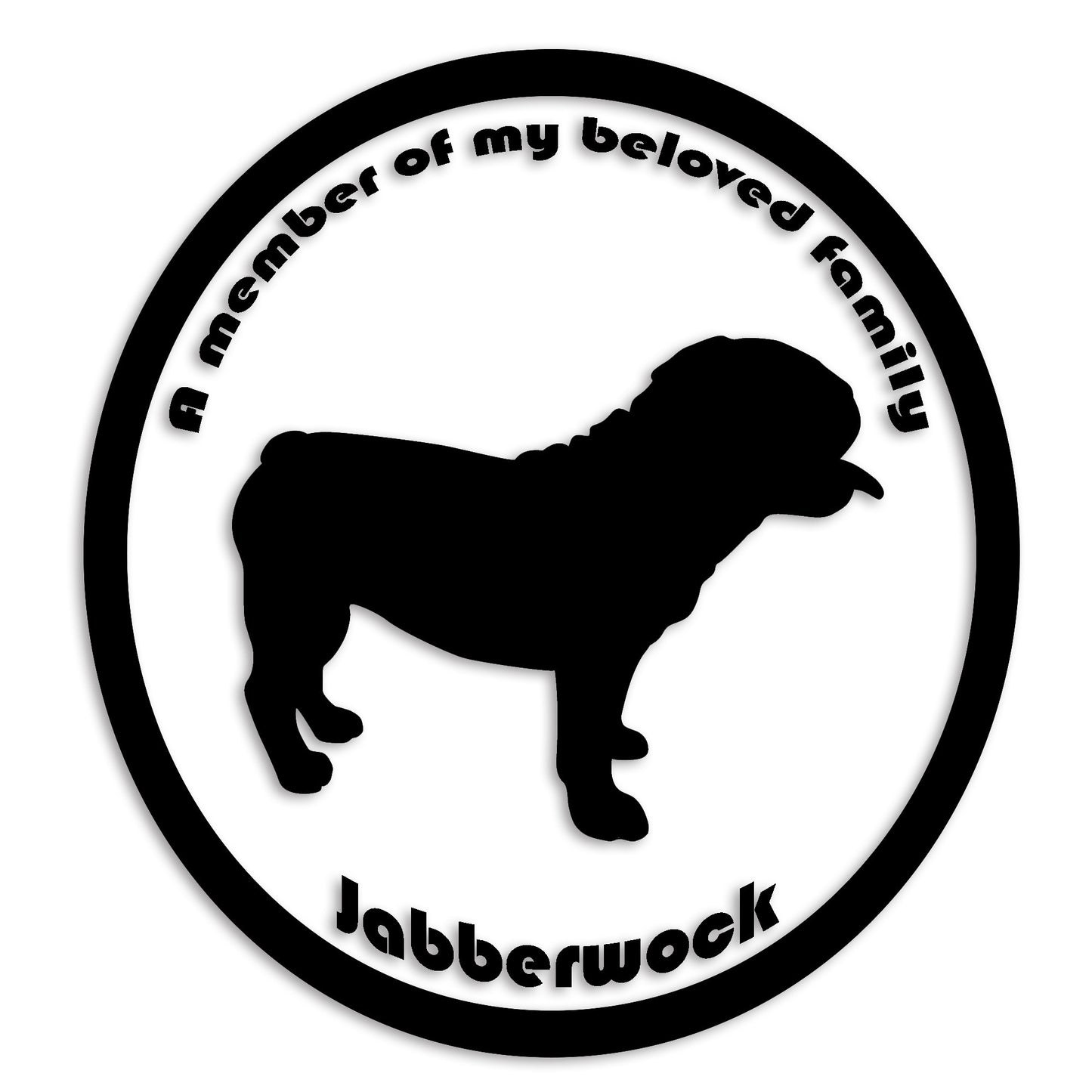 ブルドック 文字入れ可能 ペット 犬 カッティング ステッカー (st-8-71)